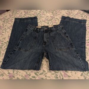 Universal Threads 4R High Rise Wide Leg Dark Blue Wash Denim Jeans